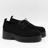 DERBIES À PLATEFORMES EN DAIM CUIR