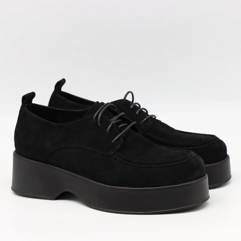 DERBIES À PLATEFORMES EN DAIM CUIR