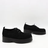 DERBIES À PLATEFORMES EN DAIM CUIR