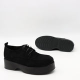 DERBIES À PLATEFORMES EN DAIM CUIR