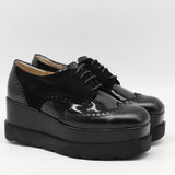 DERBIES COMPENSÉES EN CUIR VERNIS