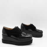 DERBIES COMPENSÉES EN CUIR VERNIS