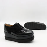 DERBIES COMPENSÉES EN CUIR VERNIS