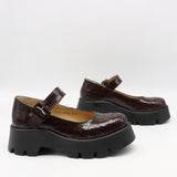 BABIES EN CUIR VERNIS À SEMELLE CRANTÉE