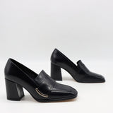 ESCARPINS EN CUIR À BOUT CARRÉ