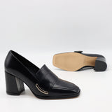 ESCARPINS EN CUIR À BOUT CARRÉ