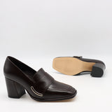 ESCARPINS EN CUIR À BOUT CARRÉ