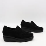 CHAUSSURES COMPENSÉES EN DAIM CUIR