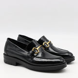 MOCASSINS EN CUIR ET MORS DORÉ