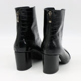 BOTTINES À TALONS ET BOUT POINTU EN CUIR