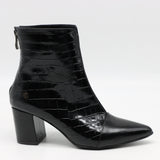 BOTTINES À TALONS ET BOUT POINTU EN CUIR