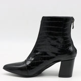 BOTTINES À TALONS ET BOUT POINTU EN CUIR