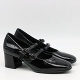 ESCARPINS À DOUBLES BRIDES EN CUIR VERNIS