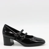 ESCARPINS À DOUBLES BRIDES EN CUIR VERNIS