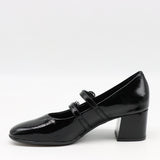 ESCARPINS À DOUBLES BRIDES EN CUIR VERNIS