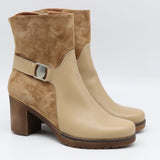 BOTTINES BI-MATIÈRE À TALONS CARRÉE