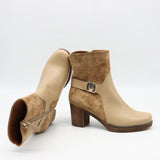 BOTTINES BI-MATIÈRE À TALONS CARRÉE