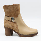 BOTTINES BI-MATIÈRE À TALONS CARRÉE