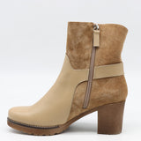 BOTTINES BI-MATIÈRE À TALONS CARRÉE