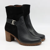 BOTTINES BI-MATIÈRE À TALONS CARRÉE