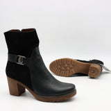 BOTTINES BI-MATIÈRE À TALONS CARRÉE