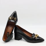 ESCARPINS EN DAIM CUIR ET BOUT POINTU