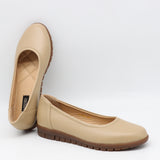 BALLERINES EN CUIR À SEMELLE CRANTÉE