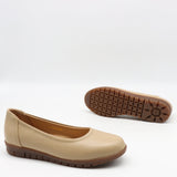 BALLERINES EN CUIR À SEMELLE CRANTÉE