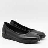 BALLERINES EN CUIR À SEMELLE CRANTÉE