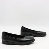 BALLERINES EN CUIR À SEMELLE CRANTÉE