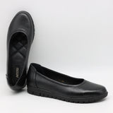 BALLERINES EN CUIR À SEMELLE CRANTÉE