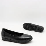 BALLERINES EN CUIR À SEMELLE CRANTÉE