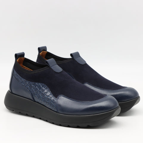 BASKETS EN STRETCH ET CUIR