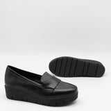 MOCASSINS COMPENSÉES EN CUIR À SEMELLE CRANTÉE