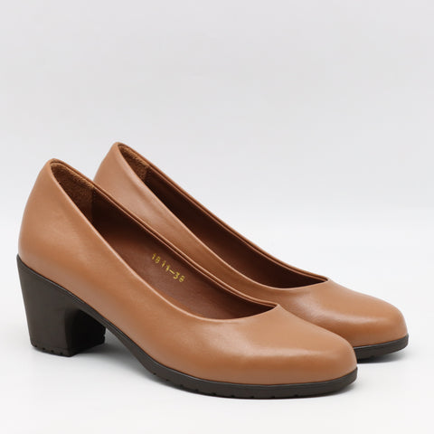 ESCARPINS MI-TALONS EN CUIR