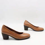 ESCARPINS MI-TALONS EN CUIR