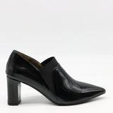 ESCARPINS À TALONS EN CUIR VERNIS ET ÉLASTIQUE