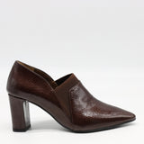 ESCARPINS À TALONS EN CUIR VERNIS ET ÉLASTIQUE