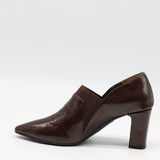 ESCARPINS À TALONS EN CUIR VERNIS ET ÉLASTIQUE