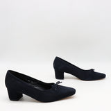 ESCARPINS EN DAIM CUIR À BOUT CARRÉE