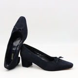 ESCARPINS EN DAIM CUIR À BOUT CARRÉE