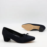 ESCARPINS EN DAIM CUIR À BOUT CARRÉE