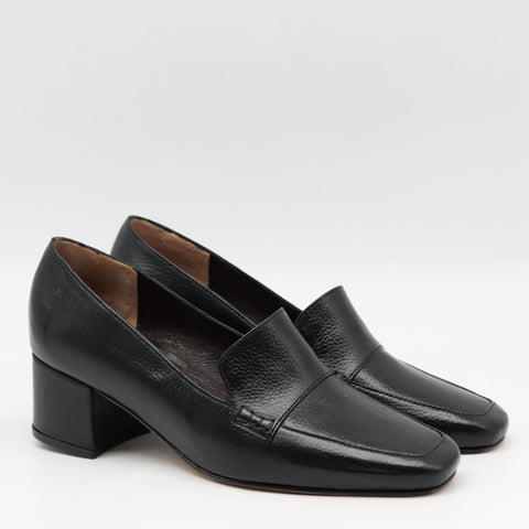 ESCARPINS EN CUIR À BOUT CARRÉ