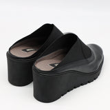 SABOTS COMPENSÉES EN CUIR À ÉLASTIQUES