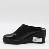 SABOTS COMPENSÉES EN CUIR À ÉLASTIQUES