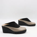 SABOTS COMPENSÉES EN CUIR À ÉLASTIQUES