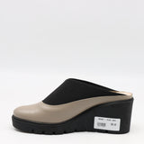 SABOTS COMPENSÉES EN CUIR À ÉLASTIQUES