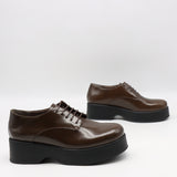 DERBIES À PLATEFORMES EN CUIR DÉMASQUABLE