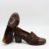 CHAUSSURES À TALONS EN CUIR ET ÉLASTIQUE