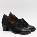 CHAUSSURES À TALONS EN CUIR ET ÉLASTIQUE